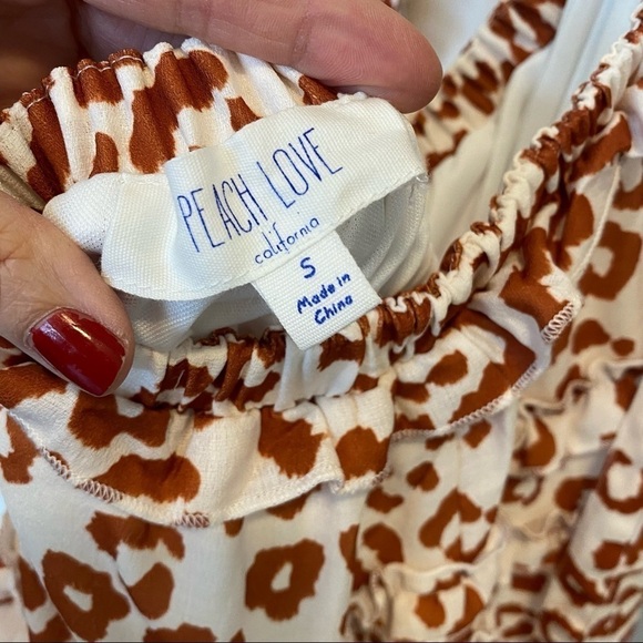 NEW Leopard Print Cut Out Statement Sleeves Ruffles Mini Dress Size Small - Picture 10 of 11